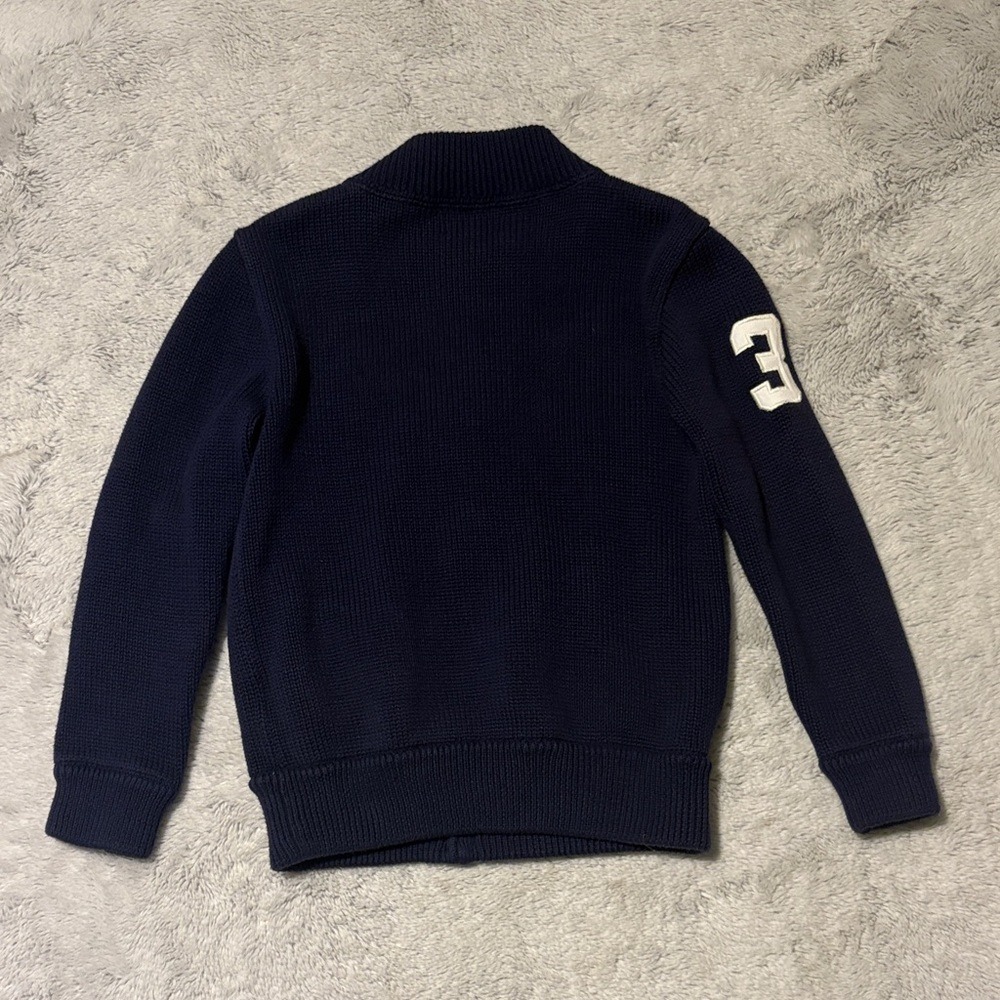 Polo by Ralph Lauren Boys Sweater Pony Logo Full Zip Knit Cardigan Preppy Blue 6 - Picture 5 of 8